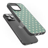 iPhone 16 Pro Max Daisy Pattern Teal Cute Floral Black Impact Phone Case