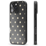 iPhone 16 Pro Max Daisy Pattern Transparent Cute Floral Black Impact Phone Case