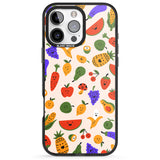 iPhone 16 Pro Max Mixed Kawaii Food Icons - Solid Black Impact Phone Case