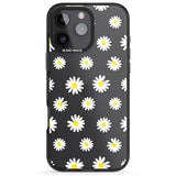 iPhone 16 Pro Max White Daisy Pattern (Clear) Black Impact Phone Case