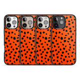 iPhone 16 Pro Max Black & Bright Red Dalmatian Polka Dot Spots Black Impact Phone Case