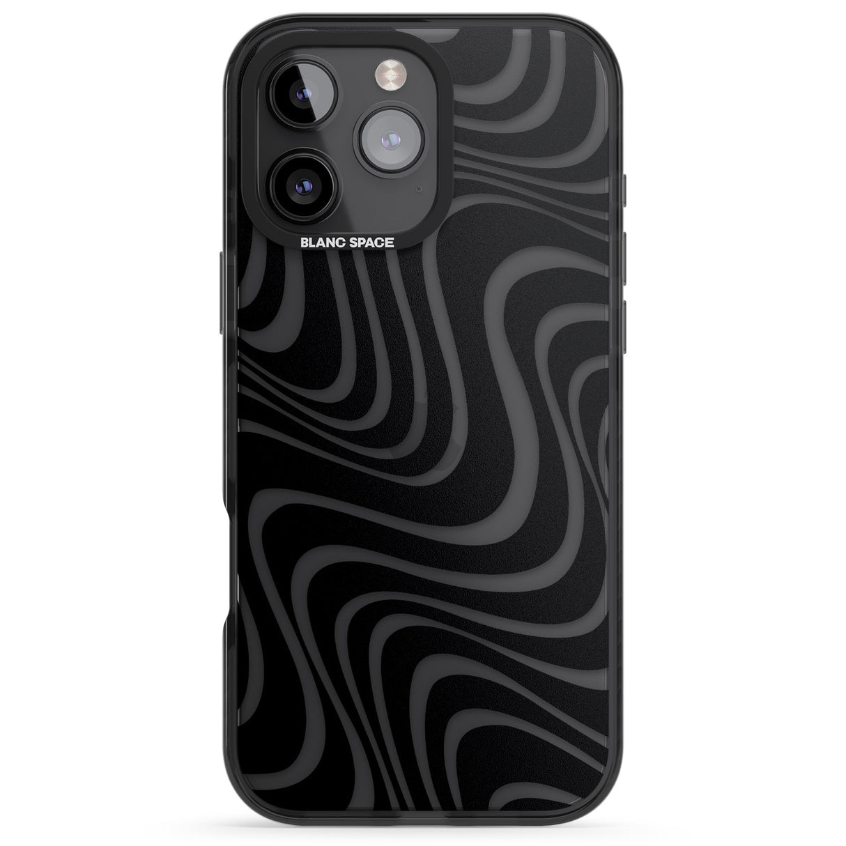 iPhone 16 Pro Max Abstract Waves Black Impact Phone Case