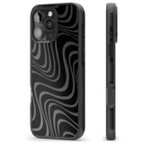 iPhone 16 Pro Max Abstract Waves Black Impact Phone Case