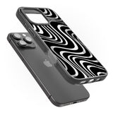 iPhone 16 Pro Max Abstract Waves Black Impact Phone Case