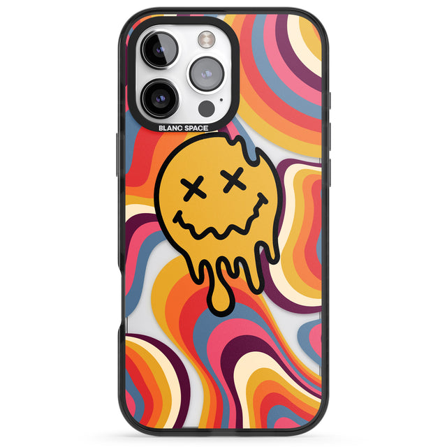 iPhone 16 Pro Max Trippy Face Melt Black Impact Phone Case