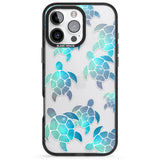 iPhone 16 Pro Max Aqua Space Turtles Black Impact Phone Case