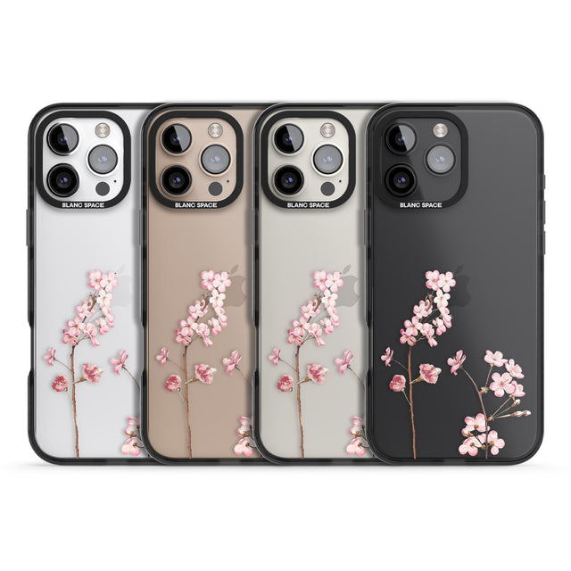 iPhone 16 Pro Max Blossom Flower Black Impact Phone Case