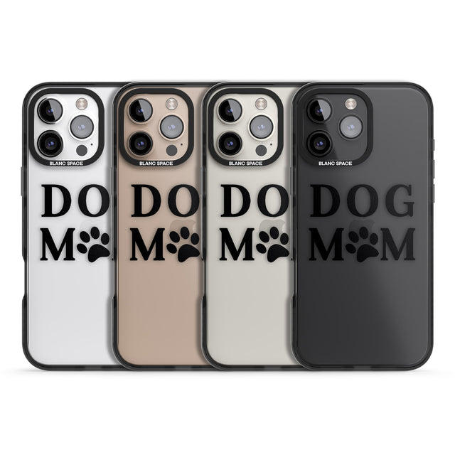 iPhone 16 Pro Max Dog Mom Paw Print Black Impact Phone Case