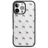 iPhone 16 Pro Max Whippet/Italian Greyhound Dog Pattern Clear Black Impact Phone Case