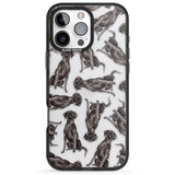 iPhone 16 Pro Max Black Labrador Watercolour Dog Pattern Black Impact Phone Case