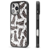 iPhone 16 Pro Max Black Labrador Watercolour Dog Pattern Black Impact Phone Case