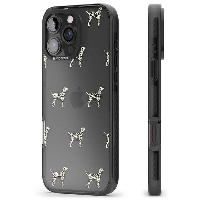 iPhone 16 Pro Max Dalmation Dog Pattern Clear Black Impact Phone Case