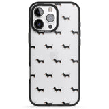 iPhone 16 Pro Max Dachshund Dog Pattern Clear Black Impact Phone Case