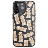 iPhone 16 Pro Max Cockapoo (Champagne) Watercolour Dog Pattern Black Impact Phone Case