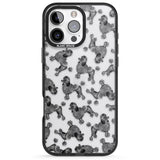 iPhone 16 Pro Max Poodle (Black) Watercolour Dog Pattern Black Impact Phone Case