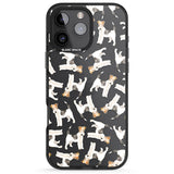 iPhone 16 Pro Max Wire Haired Fox Terrier Watercolour Dog Pattern Black Impact Phone Case