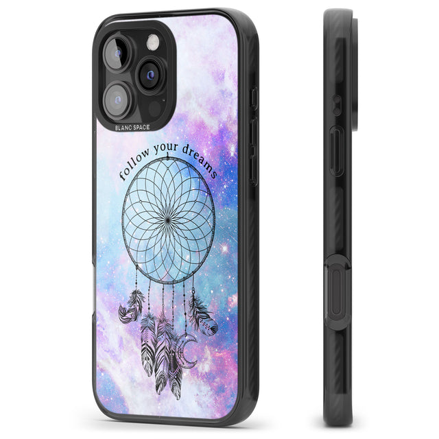 iPhone 16 Pro Max Simple Galaxy Pattern Dreamcatcher Black Impact Phone Case