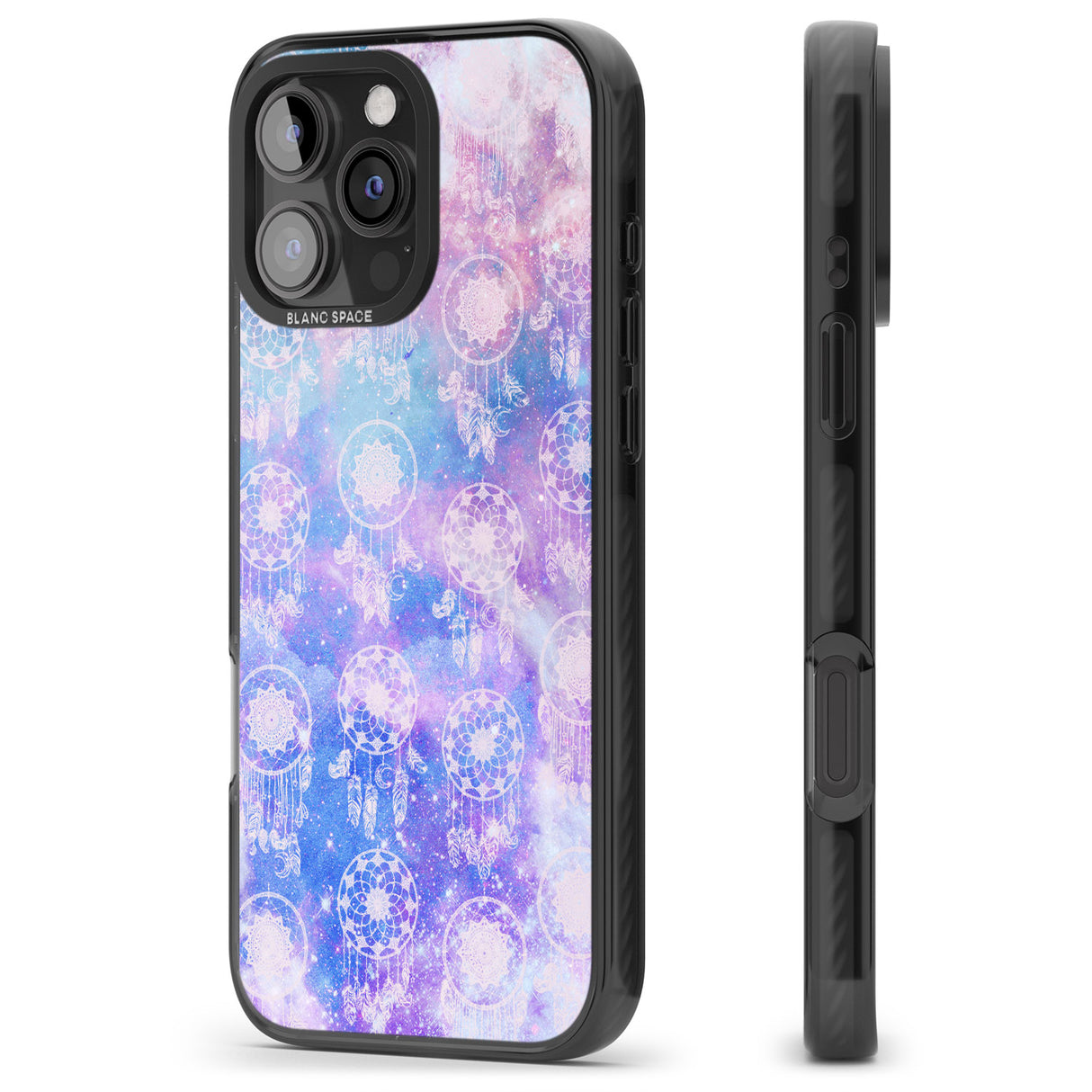 iPhone 16 Pro Max Dreamcatcher Pattern Galaxy Print Tie Dye Black Impact Phone Case