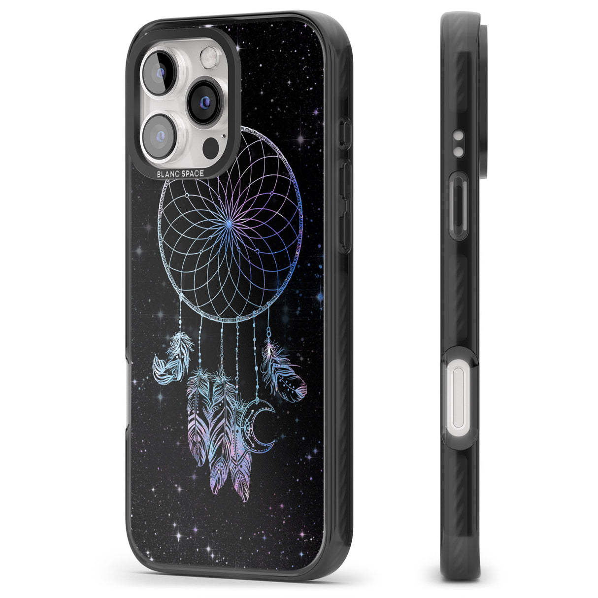 iPhone 16 Pro Max Dreamcatcher Space Stars Galaxy Print Black Impact Phone Case