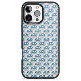 iPhone 16 Pro Max Eyes & Crosses (Clear) Psychedelic Eyes Pattern Black Impact Phone Case