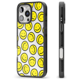 iPhone 16 Pro Max Happy Face Clear Pattern Black Impact Phone Case