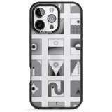 iPhone 16 Pro Max Abstract Lines: Mixed Pattern #2 Black Impact Phone Case