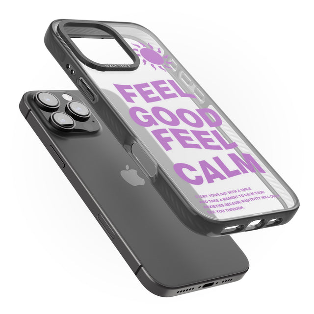 iPhone 16 Pro Max Feel Good Feel Calm (Purple) Black Impact Phone Case