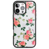 iPhone 16 Pro Max Pink Roses Black Impact Phone Case