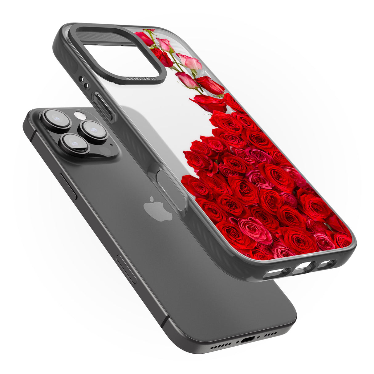 iPhone 16 Pro Max Floral Roses Black Impact Phone Case