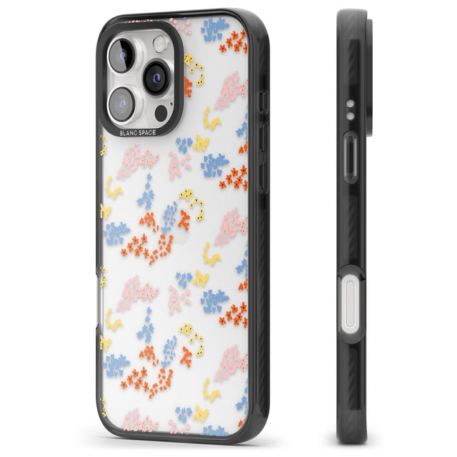 iPhone 16 Pro Max Small Flower Mix: Transparent Black Impact Phone Case