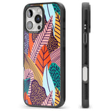 iPhone 16 Pro Max Abstract Leaves Black Impact Phone Case