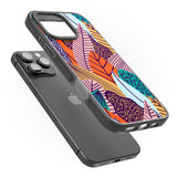 iPhone 16 Pro Max Abstract Leaves Black Impact Phone Case