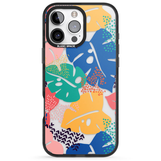 iPhone 16 Pro Max VIbrant Leaves Black Impact Phone Case