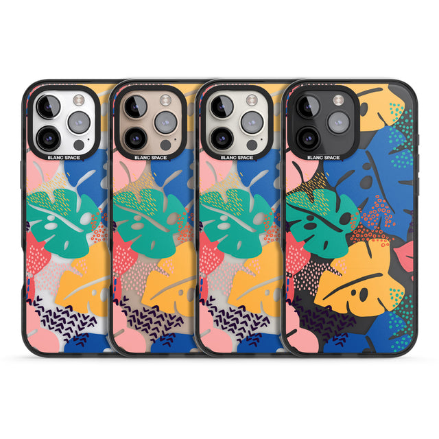 iPhone 16 Pro Max VIbrant Leaves Black Impact Phone Case