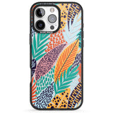 iPhone 16 Pro Max Colourful Leaves Mixture Black Impact Phone Case