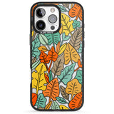 iPhone 16 Pro Max Pastel Toned Autumn Leaves Black Impact Phone Case