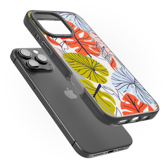 iPhone 16 Pro Max Retro Leaves Black Impact Phone Case