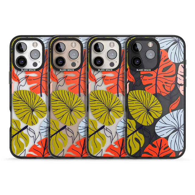 iPhone 16 Pro Max Retro Leaves Black Impact Phone Case