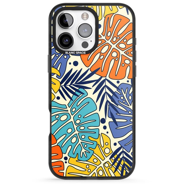 iPhone 16 Pro Max Beach Leaves Black Impact Phone Case