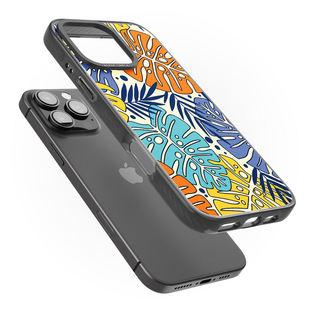 iPhone 16 Pro Max Beach Leaves Black Impact Phone Case