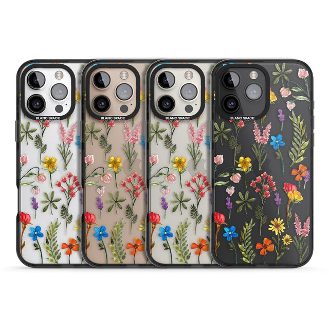 iPhone 16 Pro Max Spring Botanicals Black Impact Phone Case