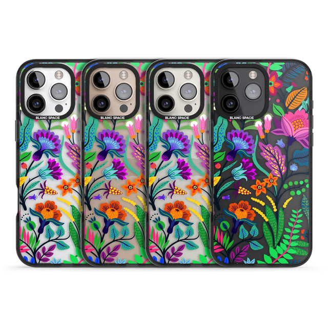 iPhone 16 Pro Max Floral Vibe Black Impact Phone Case