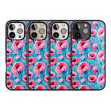 iPhone 16 Pro Max Tropical Pink Poppies Black Impact Phone Case