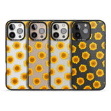 iPhone 16 Pro Max Sunflowers Transparent Pattern Black Impact Phone Case