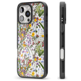 iPhone 16 Pro Max Wildflower & Leaves Black Impact Phone Case