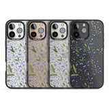 iPhone 16 Pro Max Blue Wild Flower Design Black Impact Phone Case