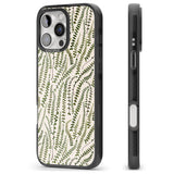 iPhone 16 Pro Max Fern Leaf Pattern Design - Cream Black Impact Phone Case