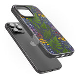 iPhone 16 Pro Max Busy Floral and Fern Design - Navy Black Impact Phone Case