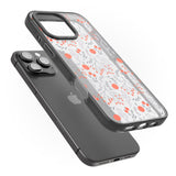 iPhone 16 Pro Max Red Fruits Transparent Floral Black Impact Phone Case