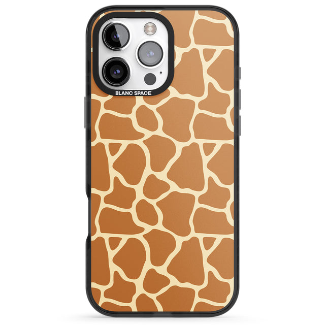 iPhone 16 Pro Max Giraffe Pattern Black Impact Phone Case